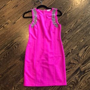Beaded Hot Pink Dress